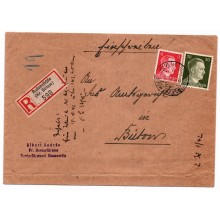 1942 - Tysk Rige - Brev - Frimærker med Adolf Hitler - Stemplet.